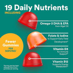 SmartyPants Prenatal Multivitamin Gummies, Omega 3 (DHA/EPA), Methylfolate, Biotin, Vitamin D3, C, Vitamin B12, B6, Vitamin A, K & Zinc, Gluten Free, 120 Count (40 Day Supply)