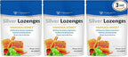 Silver Lozenges with Organic Manuka Honey and Vitamin C - All-Natural Nano Silver 45-50mcg of 60 PPM Colloidal Mineral Drops to Support Immune System, 72-Lozenges