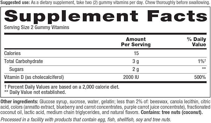 Vitafusion Vitamin D 2000 IU Adult Gummies, 275 Count