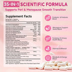 Menopause Supplements For Women, 400mg Black Cohosh & 200mg DIM for Hot Flashes, Night Sweats Relief & Hormone Balance, 35-in-1 with Probiotics, Ashwagandha & Red Clover, 100 Capsules/50-Day Supply