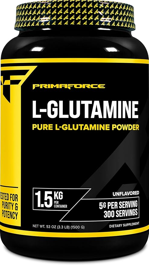 Primaforce L-Glutamine Powder 1500 Grams (1.5 KG) Unflavored - Pure L-Glutamine Powder, 5g per Serving, GMO-Free, Gluten-Free, 300 Servings