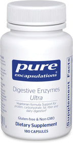 Pure Encapsulations Digestive Enzymes Ultra - Vegetarian Digestive Enzyme Supplement to Support Protein, Carb, Fiber, and Dairy Digestion* - 180 Capsules