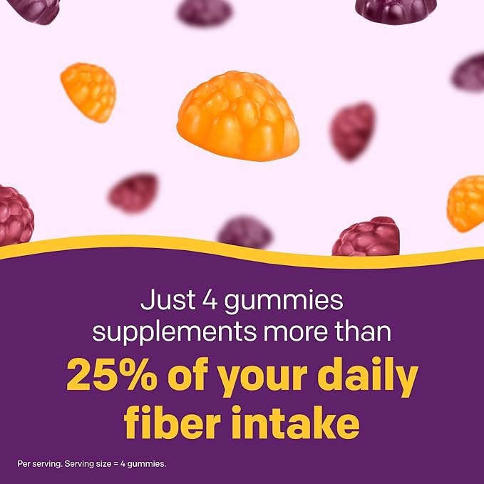 MiraFIBER Gummies from The Makers of MiraLAX, 8g of Daily Fiber Per Serving, Metabolism Support with B Vitamins, Gut Health for Men & Women,Prebiotic Fiber Gummies for Adults, Mixed Fruit Flavor 72Ct