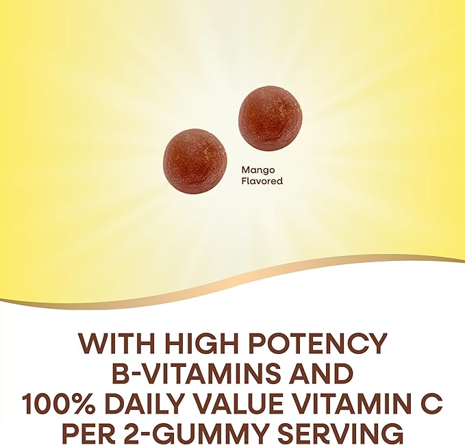 Nature's Way Alive! Vitamin B Complex Gummies, Cellular Energy Support*, 8 B-Vitamins, Vegetarian, Mango Flavored, 60 Count (Packaging May Vary)