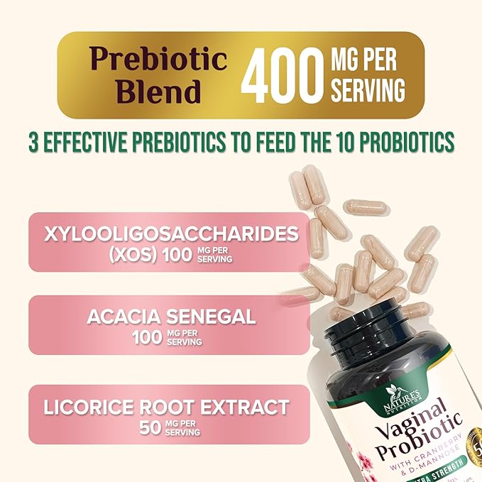 Probiotics 50 Billion CFU per Serving - 10 Strains & Prebiotics - Supports Women's pH Balance, Digestive, UT & Feminine Health - SVag Women Health Supplements - Shelf Stable Bottled USA - 120 Capsules