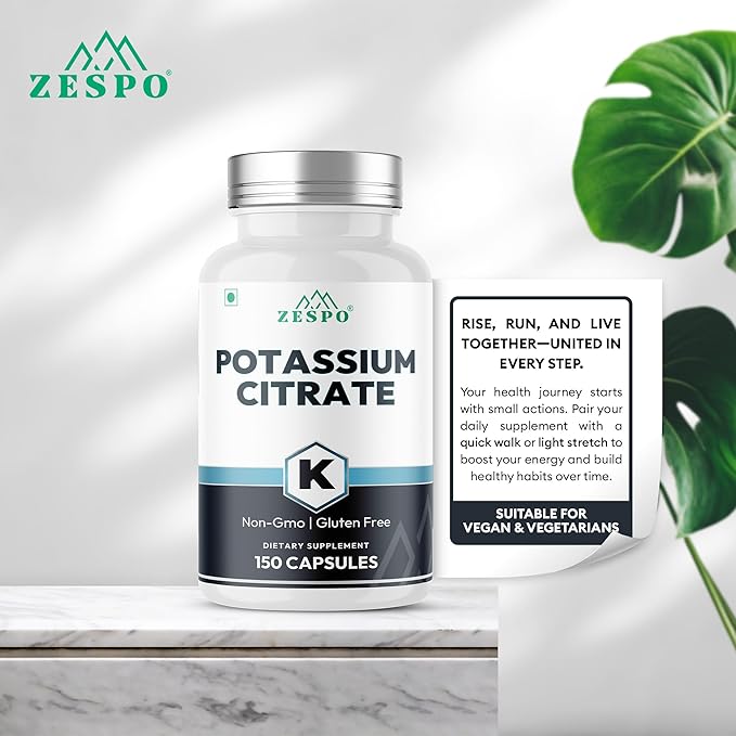 Potassium Citrate 800mg – 150 Veg Capsules | Provides 306mg Elemental Potassium per Serving | Supports Electrolyte Balance & Daily Wellness | Non-GMO, Gluten-Free Mineral Supplement