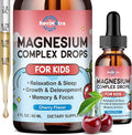 Magnesium Glycinate Liquid for Kids, Kids Magnesium Drops with L-Theanine, Calcium, Zinc, Vitamin D3 K2 for Sleep, Calm, Mood, Relaxation, Focus, Brain, Bones, Natural Cherry Flavor 2 Fl Oz