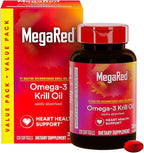 MegaRed 350mg Omega 3 Supplement with EPA/DHA, Astaxanthin & Phospholipids, No Fish Oil Aftertaste Supports Heart, Brain, Joint and Eye Health, 120 Count Softgels (2 Pack)