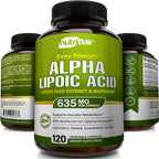 NutriFlair Alpha Lipoic Acid 600mg, 120 Capsules - with Grape Seed Extract and BioPerine Black Pepper - Extra Strength