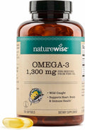 NatureWise Ultra Omega 3 Fish Oil 2200 mg – 1300 mg Omega-3 - Triglyceride Form - Lemon Flavor - Wild-Caught Fish Oil + EPA & DHA - Burpless, Non-GMO - 120 Softgels[2-Month Supply]