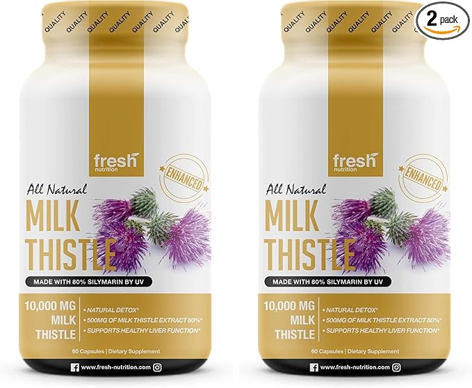 Fresh Nutrition Milk Thistle Capsules (10,000mg) (Pack of 2)