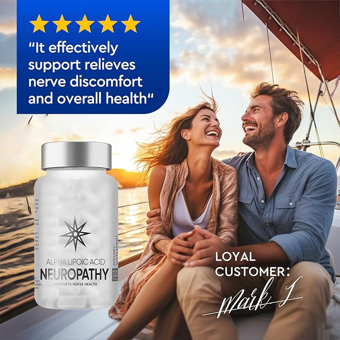 Nerve Savior Neuropathy Supplement with 600mg Alpha Lipoic Acid per Serving, 120 Capsules for Nerve Comfort in Hands, Fingers, Feet & Toes, 40-Day Supply, Vegan & Non-GMO