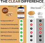 Granions KSM66 Ashwagandha Supplements - 1,050 mg, 5% Withanolides, Clinically Studied KSM-66 Root Extract Pills - Vegan Stress and Focus Support for Men and Women - 90 KSM 66 Ashwagandha Capsules