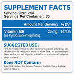 duwhot P5P Vitamin B6 25mg, Pyridoxal-5-Phosphate Activated B6 Liquid Drops for Women & Men, Energy Support, Balance, Nervous System Health, 2 Fl Oz