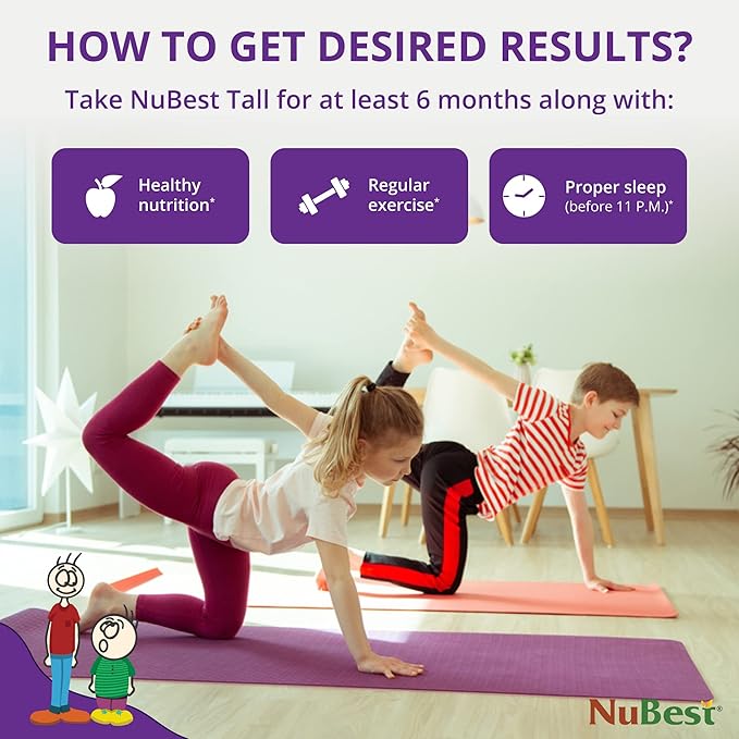 NuBest Tall | Support Bone Strength, Bone Health, Enhanced Immune and Whole Body Wellness with Calcium, Collagen, and Herbs for Ages 5+ & Teens | Pack 3 | 3 Months Supply