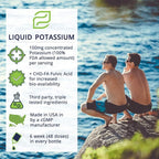 Liquid Ionic Potassium Citrate Supplement | Potassium Electrolyte | Support Healthy Heart | Healthy Gut pH Balance | Support Muscle Health | 8oz, 48 Day Supply