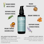 Zuma Nutrition Liposomal Turmeric Curcumin Drops, Vegan Natural Liquid Tonic with Black Pepper Extract for Joint, & Liver Health Support, Herbal Supplement for Men & Women, 60 ML Bottle