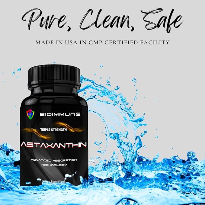 BioImmune Triple Strength AstaQuil™ Astaxanthin 12mg Enhanced Absorption, 60 Softgels w/Organic Coconut Oil. Powerful Antioxidant for Eye, Joint & Heart Health.