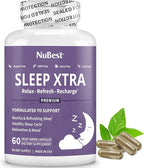 NuBest Sleep Xtra | Supports Healthy Sleep for Adults | Vitamin B6, Melatonin, Ashwagandha, Chamomile, Valerian & More - Non Habit-Forming | 60 Vegan Capsules | Pack 2