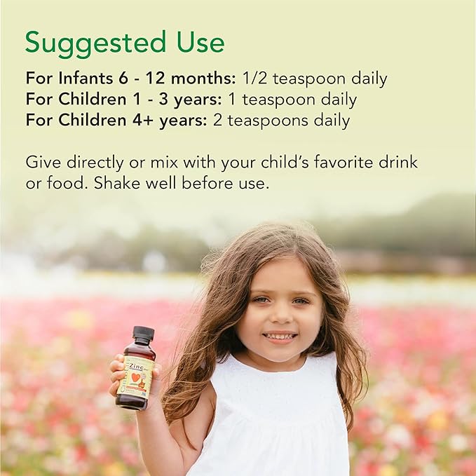 CHILDLIFE ESSENTIALS Liquid Zinc Plus for Kids & Toddler - Liquid Supplement Drops, Zinc Gluconate & Copper for Immune Support - Mango Strawberry, 4 Fl Oz (Pack of 1)