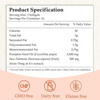 Pumpkin Seed Oil Capsules, 2 in 1 Pumpkin Seed Oil with Saw Palmetto for Hair Growth, 3000mg Per Serving, Cold Pressed, Supports Hair, Heart, Skin Supplement | Non-GMO | 150 Softgels | Only 1 Bag