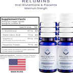 Relumins Advanced White Glutathione Capsules - Max Strength Brightening Supplement with ALA, Placenta, Rose HIPS & Vitamin C - Fights Oxidative Stress, Supports Collagen & Made in USA - 10 Bottles