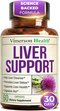 Vimerson Health Liver Cleanse Detox & Repair - Milk Thistle Supplement with Dandelion Root, Artichoke & Zinc for Liver Support, Healthy Digestion, Energy with Milk Thistle Extract, 60 Capsules