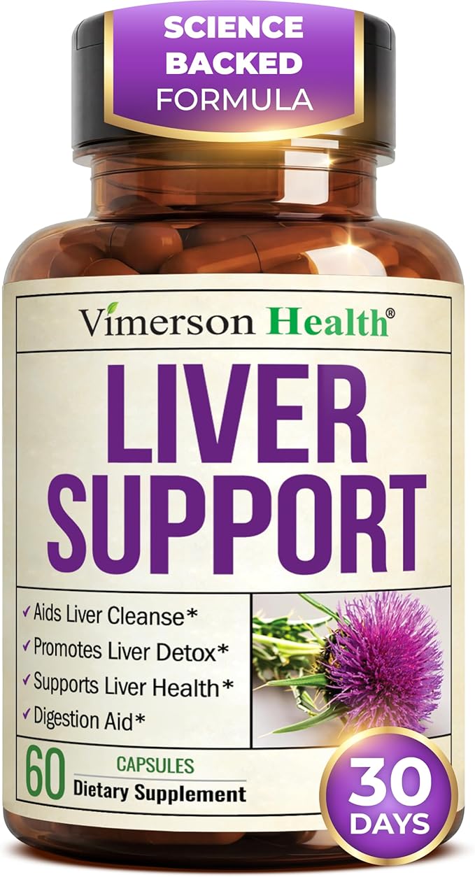 Vimerson Health Liver Cleanse Detox & Repair - Milk Thistle Supplement with Dandelion Root, Artichoke & Zinc for Liver Support, Healthy Digestion, Energy with Milk Thistle Extract, 60 Capsules