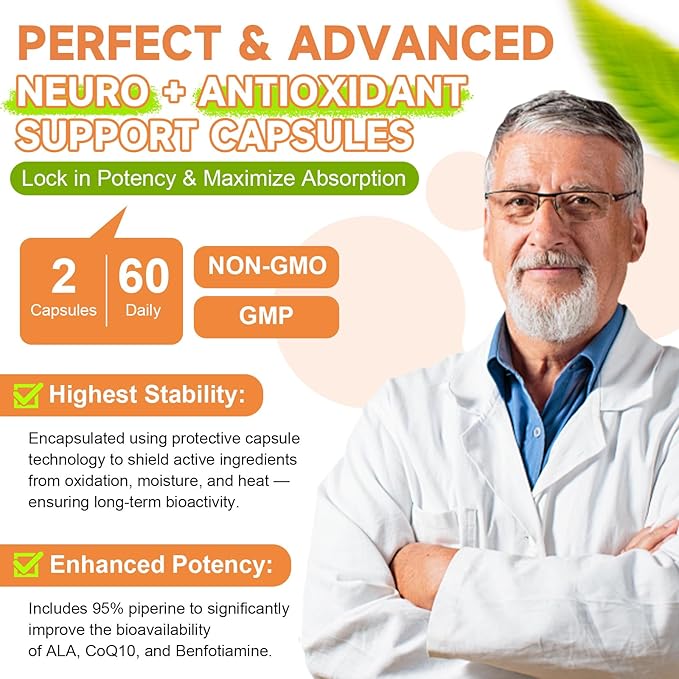Totaria Alpha Lipoic Acid 1000mg+600mg - ALA Supplement Antioxidant for Neuropathy Support Nerve Health