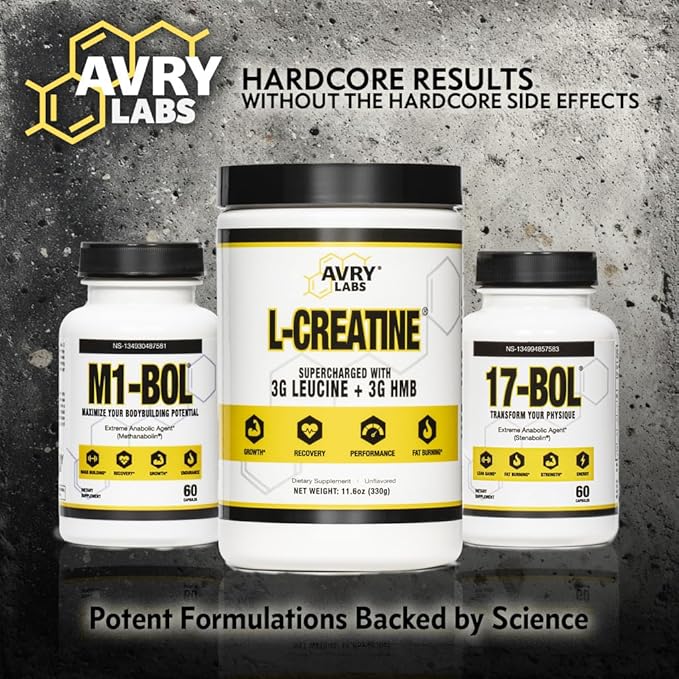 Extreme Anabolic Testosterone Booster Avry Labs Proprietary Stack w/Turkesterone to Support Muscle Growth, Strength, Recovery & Naturally Support Optimal Testosterone Levels – Vegan, 60 Capsules