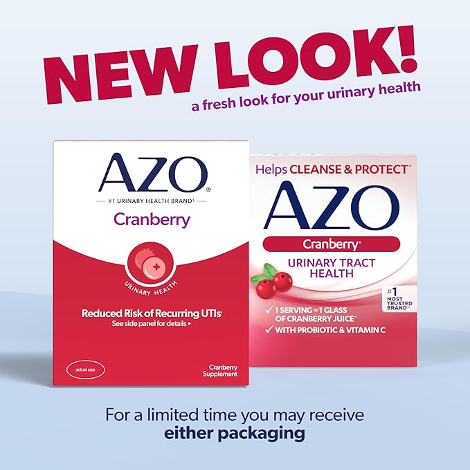 AZO Cranberry Pills for Urinary Tract Health for Women and Men, Adult Cranberry Supplement, Sugar-Free, Non-GMO, 50 Count (Pack of 2)