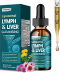 Liposomal Lymphatic Drainage Drops - 21 in 1 Liver Cleanse Detox & Repair with Milk Thistle, Echinacea, Burdock Root, Liposomal Glutathione, Vitamin Complex ''Lymph-Liver'' Gut & Metabolic Health