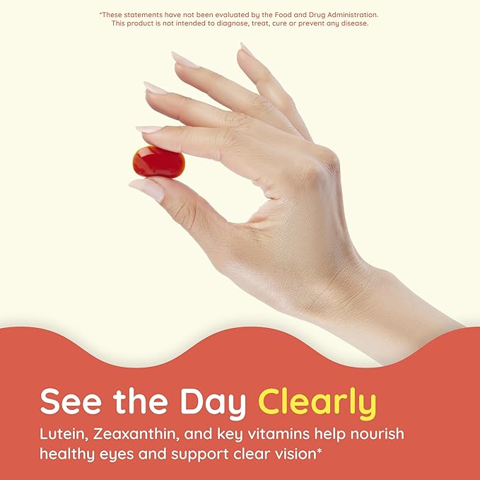 CHILDLIFE ESSENTIALS Healthy Vision SoftMelts - Eye Vitamins for Kids, Lutein Gummies, Lutein and Zeaxanthin Supplements, Eye Health Gummies, Lutein Children, Great Taste - Natural Berry, 27 Tablets