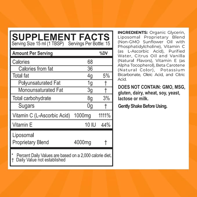 PURALITY HEALTH Vitamin C Liquid Supplement 1000mg per Serving, Micelle Liposomal Enhanced Absorption, Non-GMO, Gluten Free, Vegan, 15 Day Supply