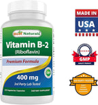 Best Naturals Vitamin B2 (Riboflavin) 400mg & Vitamin B-6 25 Mg
