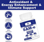 1800mg Sam-e Supplement with Alpha Lipoic Acid + Turmeric, Elderberry, Jujube Extract, Support Liver Health, Boost Immune System, 60 Capsules