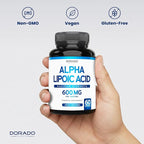 Alpha Lipoic Acid 600mg per Serving 60 Capsules - Potent Antioxidant for Neuropathy and Cardiovascular Health (ALA Supplement) - Third Party Tested, Non-GMO, Gluten Free, Vegan & USA Made