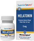 Superior Source Melatonin 5 mg - Healthy Sleep Support Supplement for Adults - Melatonin Formula with Chamomile Aids Relaxation & Restful Sleep - 60 Sublingual Dissolving Tablets