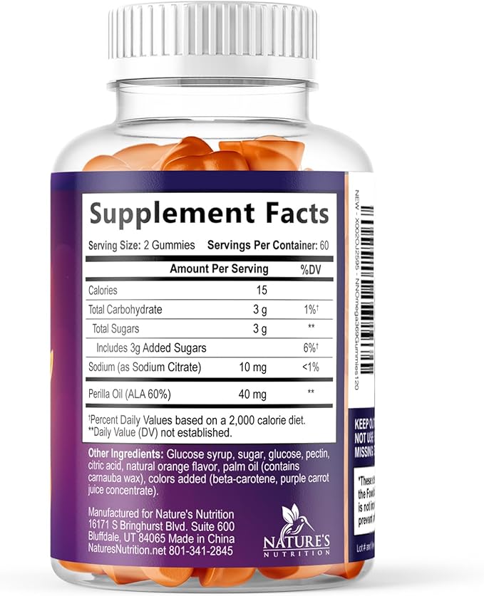 Omega 3 6 9 Gummies - Vegan Omega 3 Supplement Gummy - Essential Fatty Acids Oil 369 Complex Heart Support & Brain Support for Women, Men & Pregnancy, Fish Free Non-GMO, Orange Flavored - 120 Gummies