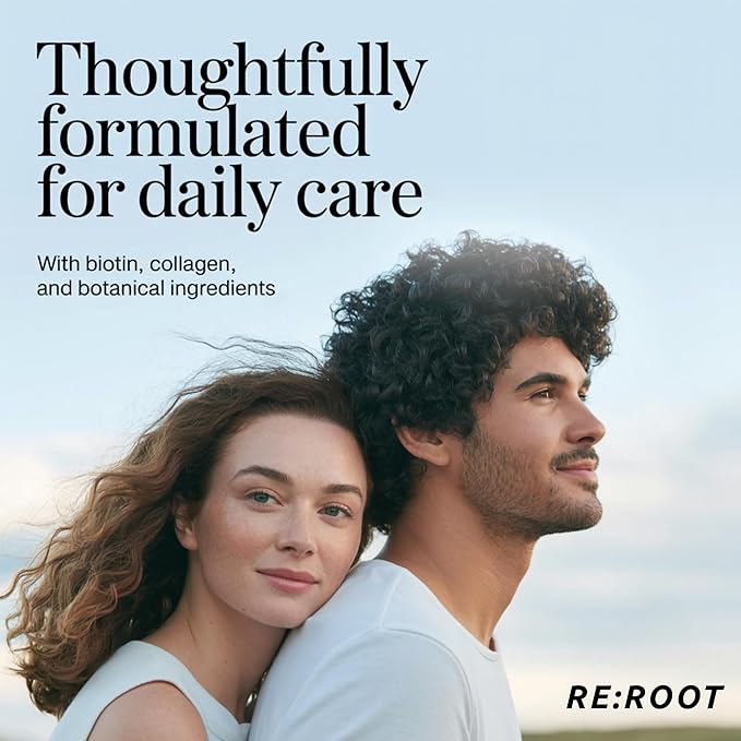 RE:ROOT Hair Growth Supplement – 12,000 mcg Biotin with Collagen, Keratin, MSM & Bamboo – Hair, Skin & Nails Support – 60 Vegan Capsules