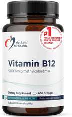 Designs for Health Vitamin B12 Lozenges - B12 Vitamins 5000 mcg Methylcobalamin - Vitamin B12 Supplements - Vegan + Non GMO, Natural Berry Flavor (60 Quick Dissolve Lozenges)