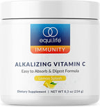 Equilife Alkalizing Vitamin C, 2500 mg per Serving, Immunity Support Supplement with Magnesium, Calcium, & Potassium, Easy Absorption Powder Formula, Gluten Free, Non GMO, Lemon Splash Flavor, 8.3 Oz