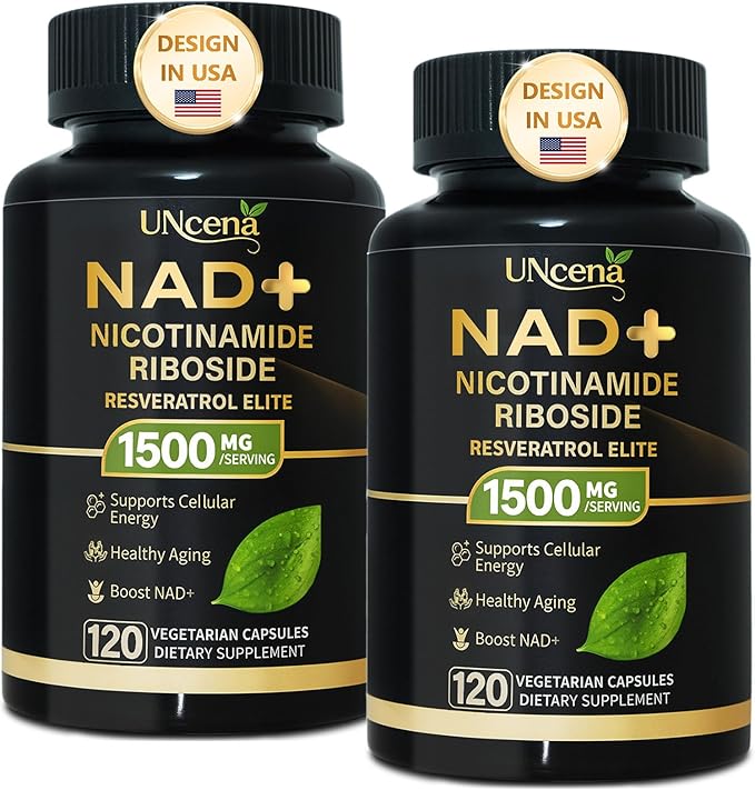 NAD Supplement 1500mg - Liposomal NAD+ Nicotinamide Riboside with Resveratrol, NAD Plus Boosting - Support Cellular Health, Stamina & Healthy Aging for Women & Men- Pack of 2