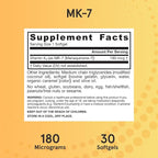 Jarrow Formulas MK-7 180 mcg - Bioactive Form of Vitamin K2-30 Servings (Softgels) - for Bone & Cardiovascular Health - Vitamin K2 MK-7 Dietary Supplement - Gluten-Free