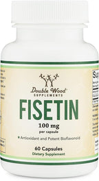 Fisetin Supplement - 100mg of Bioactive Flavnonols, 60 Count (Bioflavonoid Polyphenols Supplement Similar to Apigenin, Luteolin, and Quercetin) Aging Support Senolytic by Double Wood