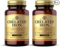 Solgar Chelated Iron - 100 Tablets, Pack of 2 - Gentle on Your Stomach - Non-GMO, Vegan, Gluten Free, Dairy Free, Kosher - 200 Total Servings