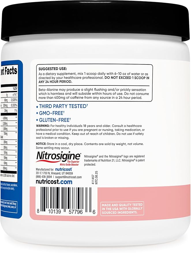 Nutricost Pre-Workout Powder (Cotton Candy) 30 Servings - GMO-Free, Gluten-Free, Vegetarian