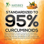 Turmeric Curcumin Supplement - 2400mg Organic Turmeric Per Serving - 95% Curcuminoids & BioPerine Black Pepper Extract for Best Absorption - Natural Vegan Joint Support, Bottled in USA - 180 Capsules