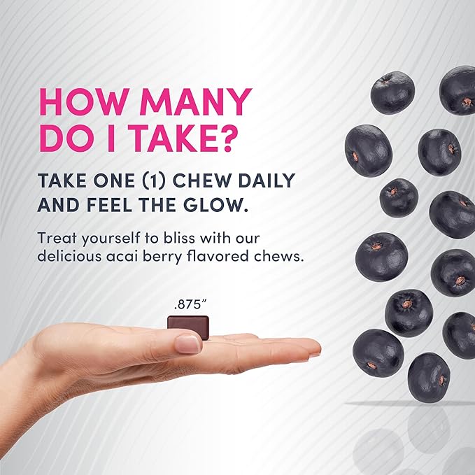 NeoCell Biotin Beauty Soft Chews | 30 Chewables | 10000mcg | Hair, Skin & Nails | Acai Berry Flavor