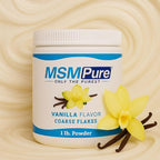 KALA HEALTH MSMPure Vanilla Flavored Coarse MSM Powder Flakes – US-Made MSM for Joint Health, Skin Appearance, and Hair & Nail Support – 1 lb, Organic Sulfur
